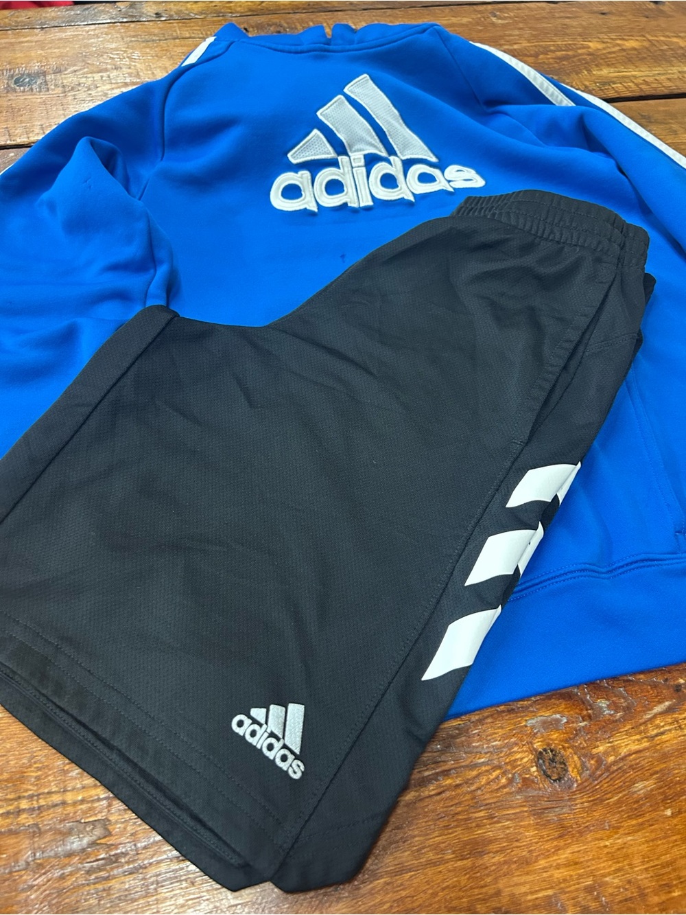 adidas Kids Blue Top with Black Shorts Set